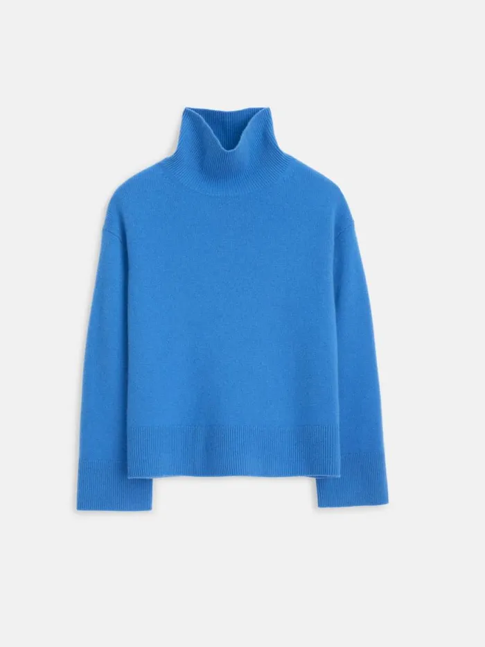 Alex Mill Cecile Turtleneck In Cashmere French Blue Women Sweaters