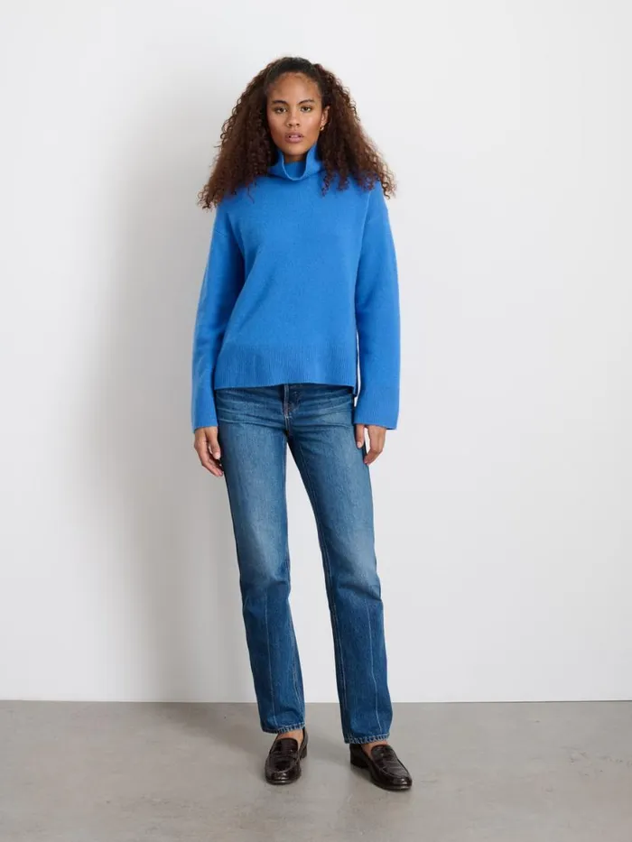 Alex Mill Cecile Turtleneck In Cashmere French Blue Women Sweaters