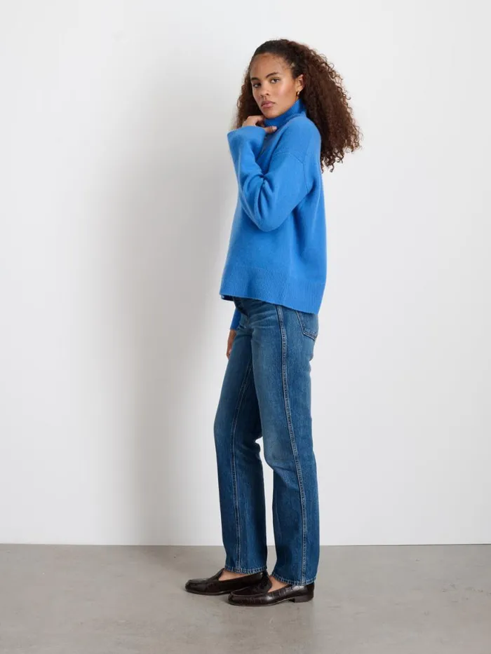 Alex Mill Cecile Turtleneck In Cashmere French Blue Women Sweaters