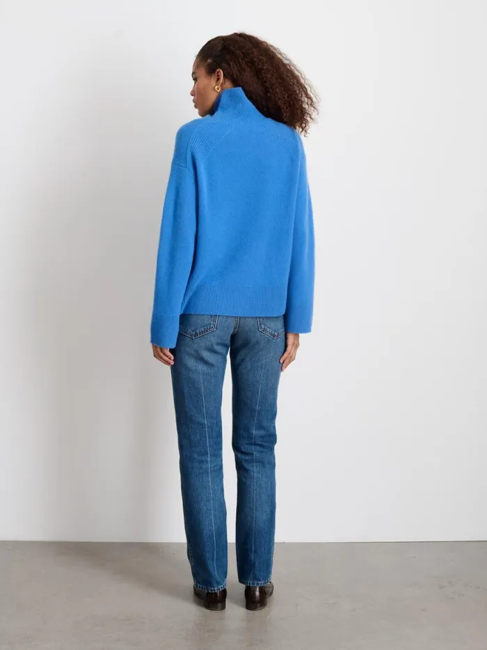 Alex Mill Cecile Turtleneck In Cashmere French Blue Women Sweaters