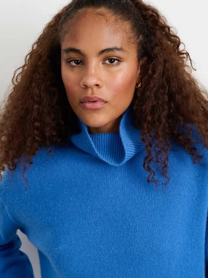 Alex Mill Cecile Turtleneck In Cashmere French Blue Women Sweaters