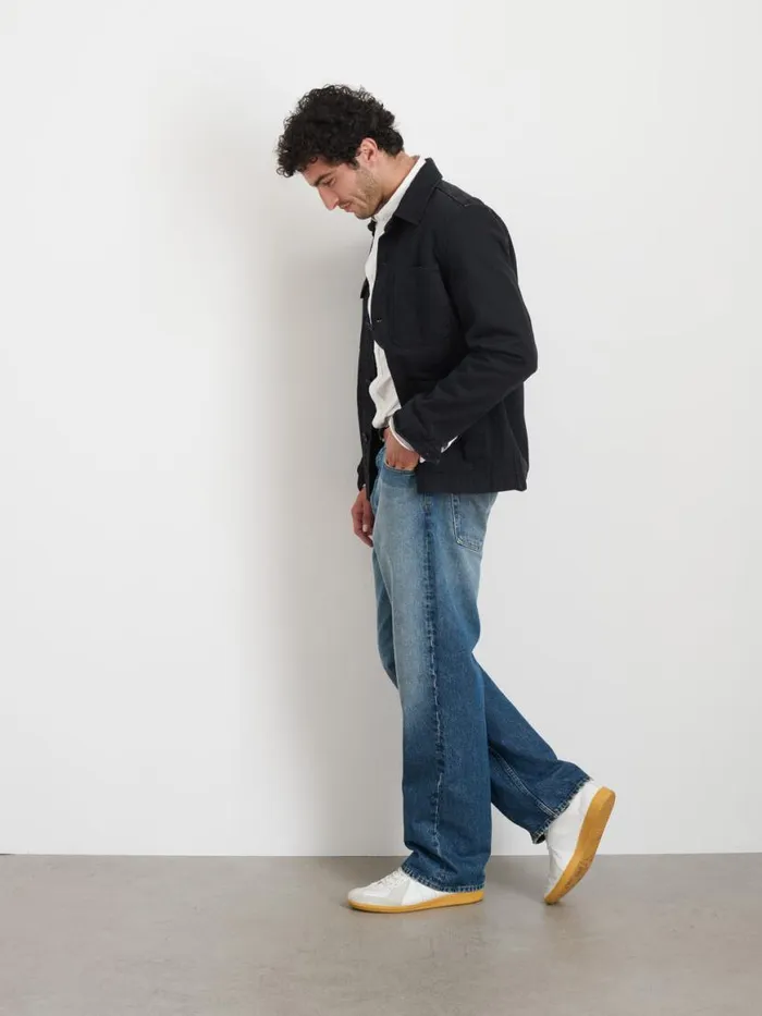 Alex Mill Garment Dyed Work Jacket In Recycled Denim Washed Black Men Jackets Coats