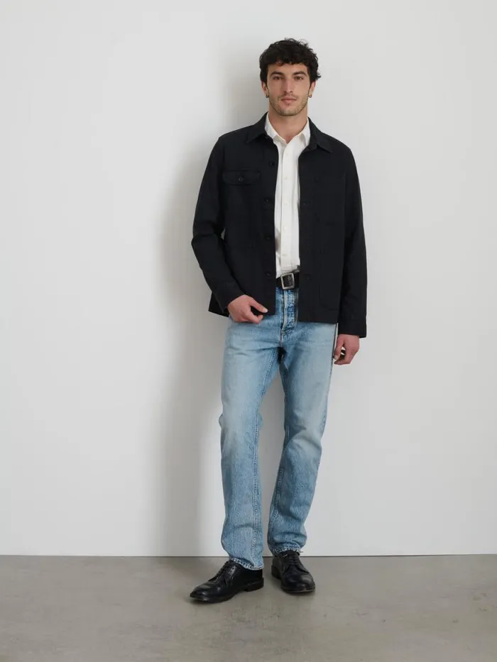 Alex Mill Garment Dyed Work Jacket In Recycled Denim Washed Black Men Jackets Coats
