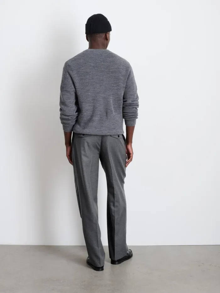 Alex Mill Henry Pleated Trouser In Wool Flannel Charcoal Men Suiting Blazers