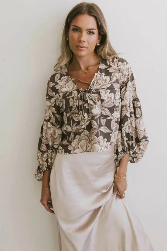 Bohme Isa Floral Blouse In Brown Brown Women Blouses