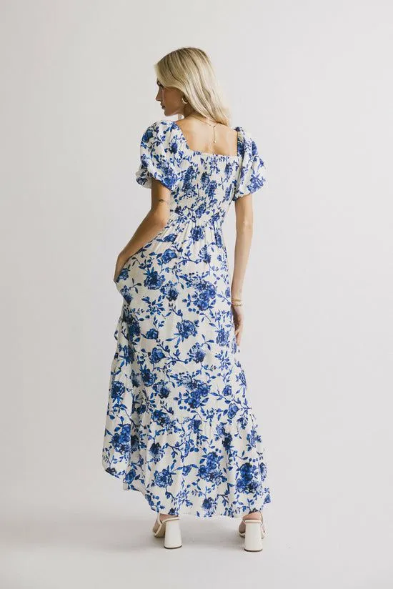 Bohme Mellanie Floral Maxi Dress In Blue Blue Women Dresses