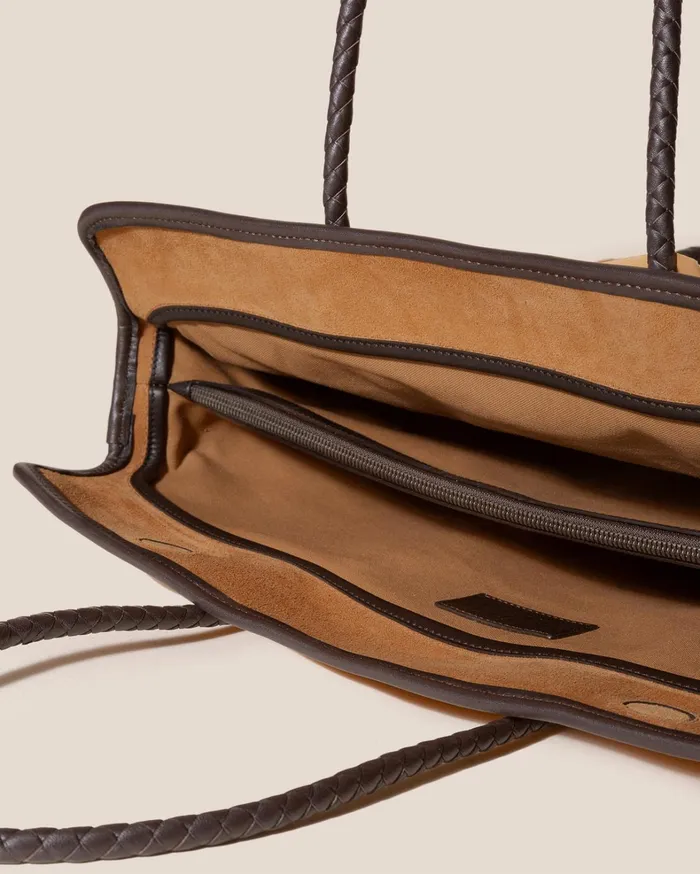 Hereu FORNA TOTE SUEDE 8211 Leather Framed Shoulder Bag WomenMen Tote Bags