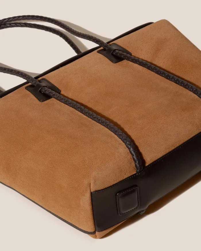 Hereu FORNA TOTE SUEDE 8211 Leather Framed Shoulder Bag WomenMen Tote Bags