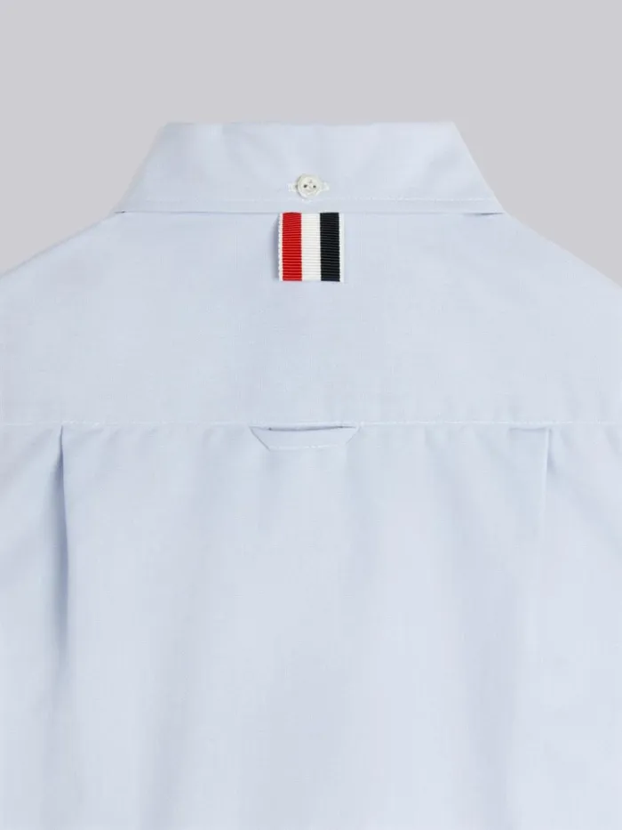Satin Oxford 4bar Point Collar Shirt Light Blue GirlsBoys Thom Browne Dresses And Shirts