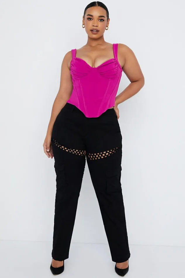 Women Breanna Black Lace Up Cargo Trousers House Of CB Bottoms Women Breanna Black Lace Up Cargo Trousers House Of CB Bottoms