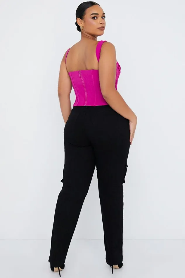 Women Breanna Black Lace Up Cargo Trousers House Of CB Bottoms Women Breanna Black Lace Up Cargo Trousers House Of CB Bottoms
