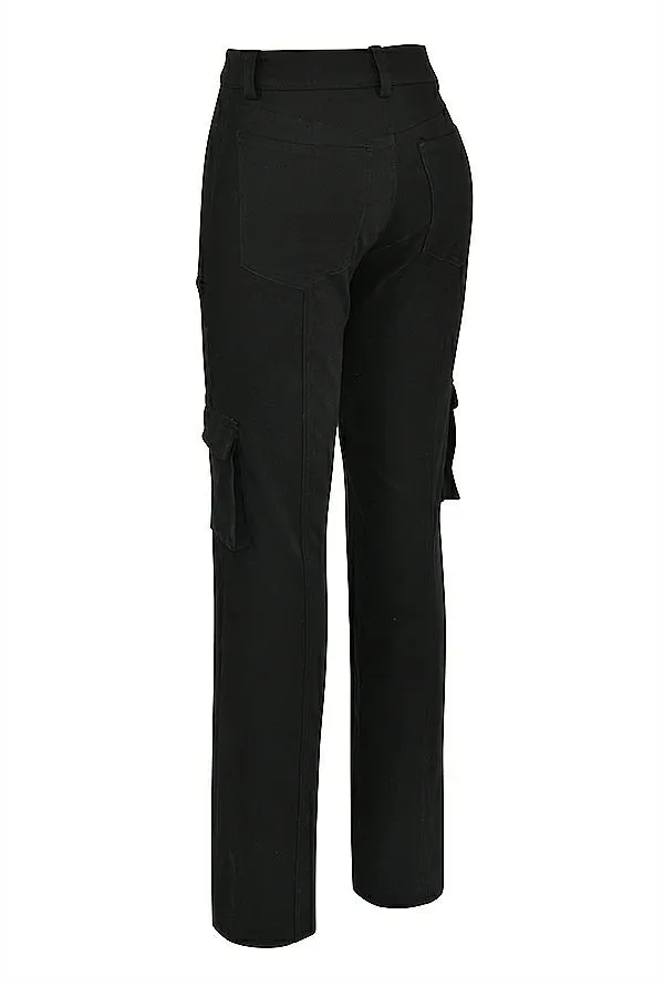 Women Breanna Black Lace Up Cargo Trousers House Of CB Bottoms Women Breanna Black Lace Up Cargo Trousers House Of CB Bottoms