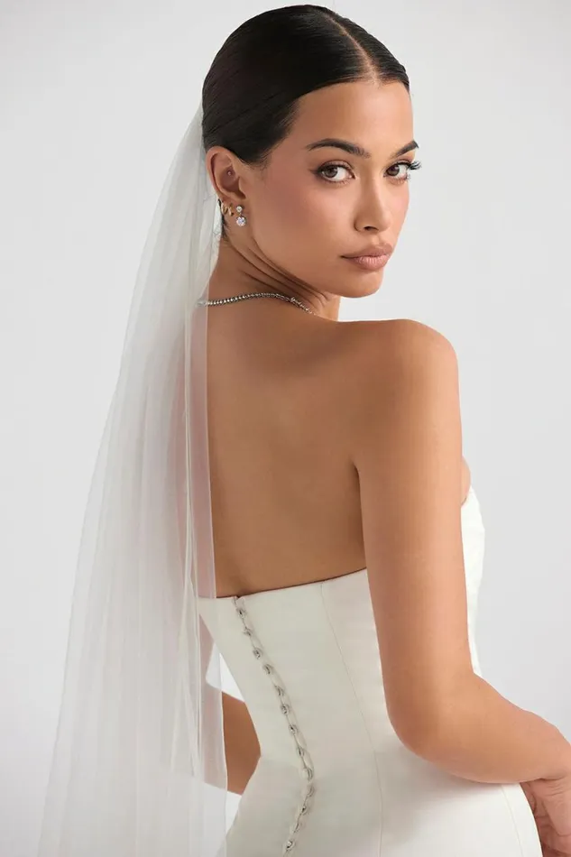 Women Simone White Soft Tulle Veil House Of CB Shop Bridal Women Simone White Soft Tulle Veil House Of CB Shop Bridal