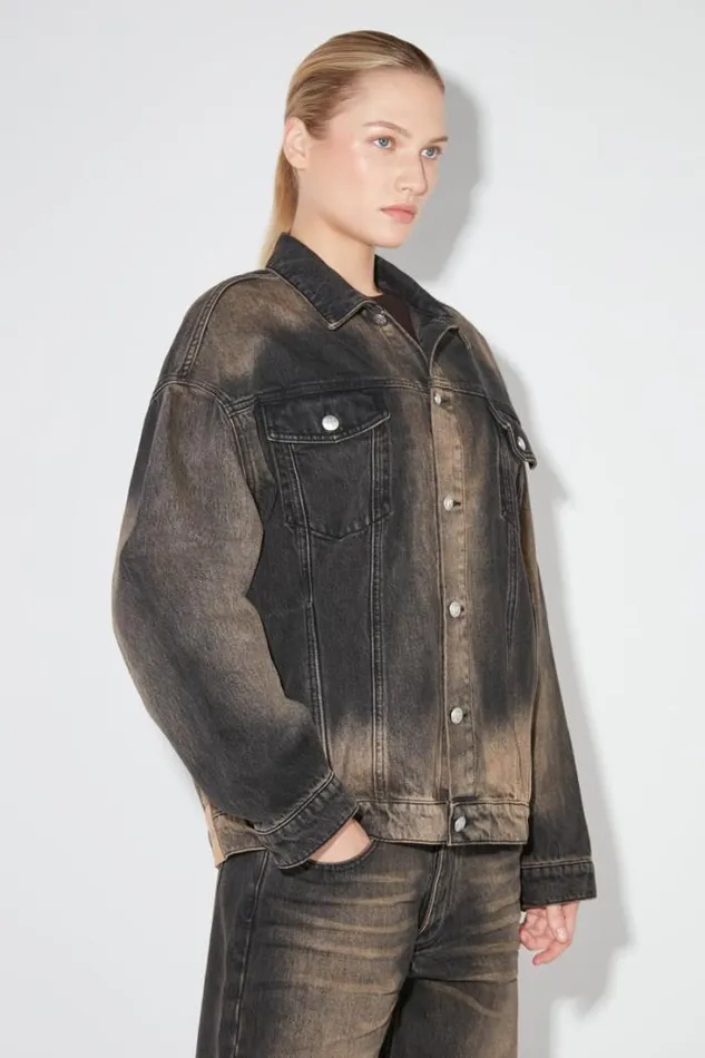 2000 Denim Trucker Jacket Blackbrown Women MISBHV Outerwear