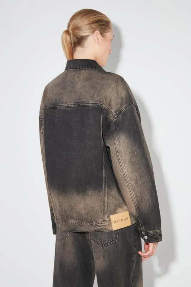 2000 Denim Trucker Jacket Blackbrown Women MISBHV Outerwear