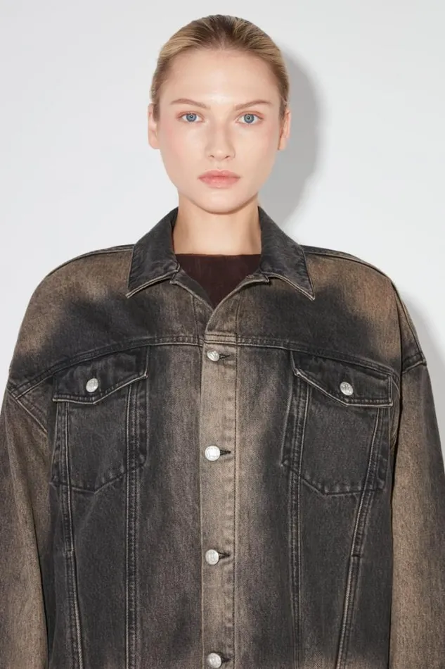 2000 Denim Trucker Jacket Blackbrown Women MISBHV Outerwear