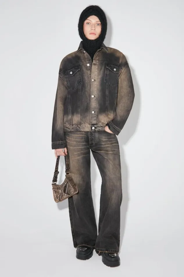 2000 Denim Trucker Jacket Blackbrown Women MISBHV Outerwear