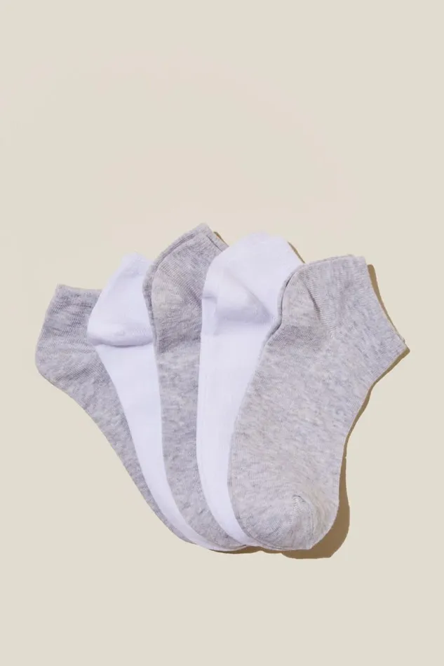 5Pk Ankle Sock Grey Mix Women Cotton On Socks