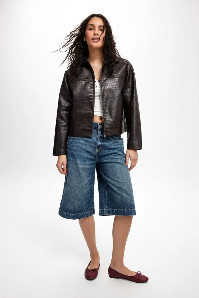 90 S Baggy Denim Jort Blue Dusk Women Cotton On Shorts