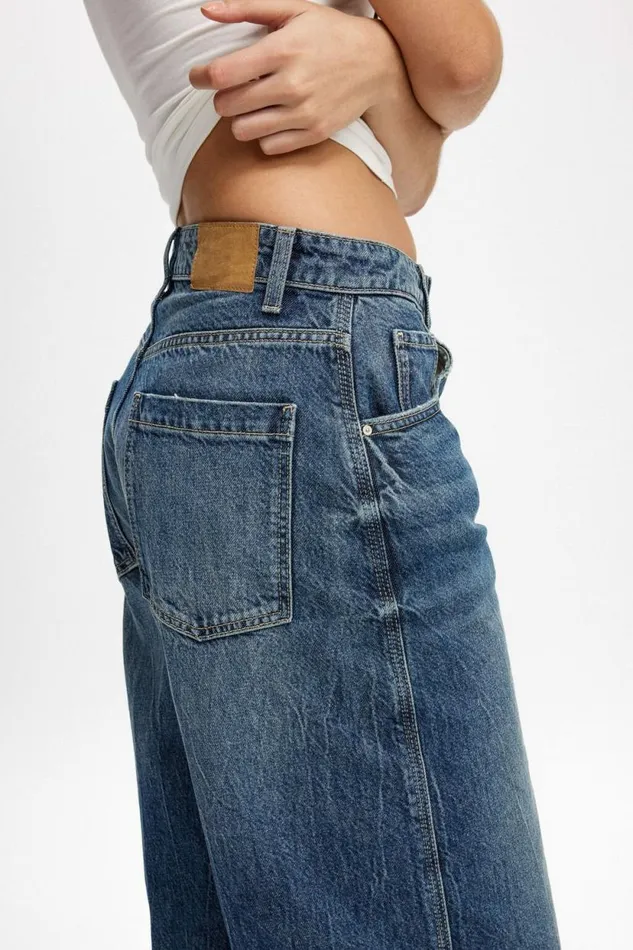 90 S Baggy Denim Jort Blue Dusk Women Cotton On Shorts
