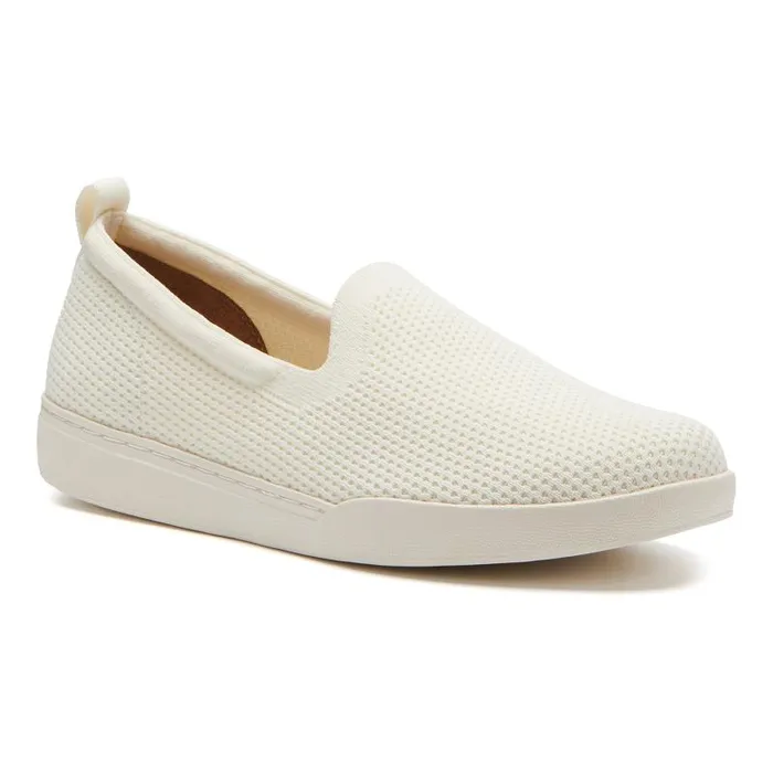ABEO Encore Knit Slip On White Womens Abeo Sneakers
