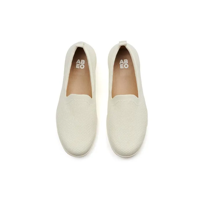 ABEO Encore Knit Slip On White Womens Abeo Sneakers