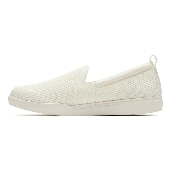 ABEO Encore Knit Slip On White Womens Abeo Sneakers