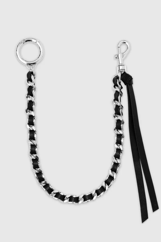 Accessories Holiday Gifts Rebecca Minkoff Leather Whip Chain Leash Black