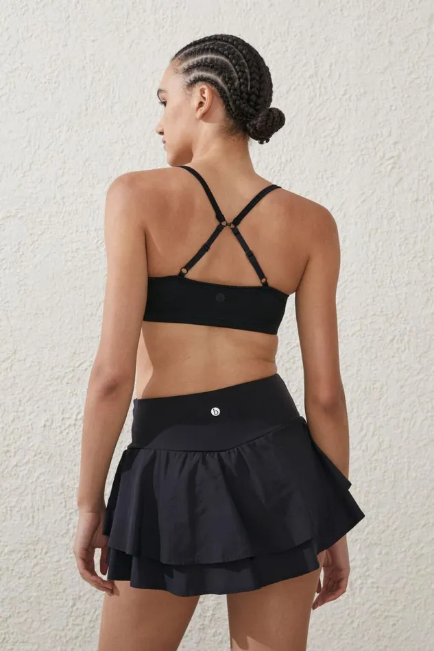 Active Woven Ruffle Hem Skirt Black Women Cotton On Skirts
