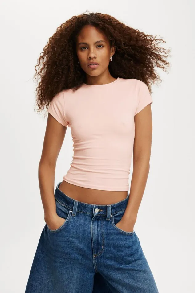 All Day Crew Tee Flossy Pink Women Cotton On Tops