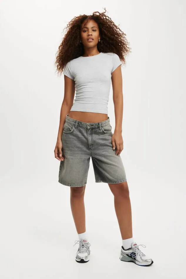 All Day Crew Tee Grey Marle Women Cotton On Tops All Day Crew Tee Grey Marle Women Cotton On Tops