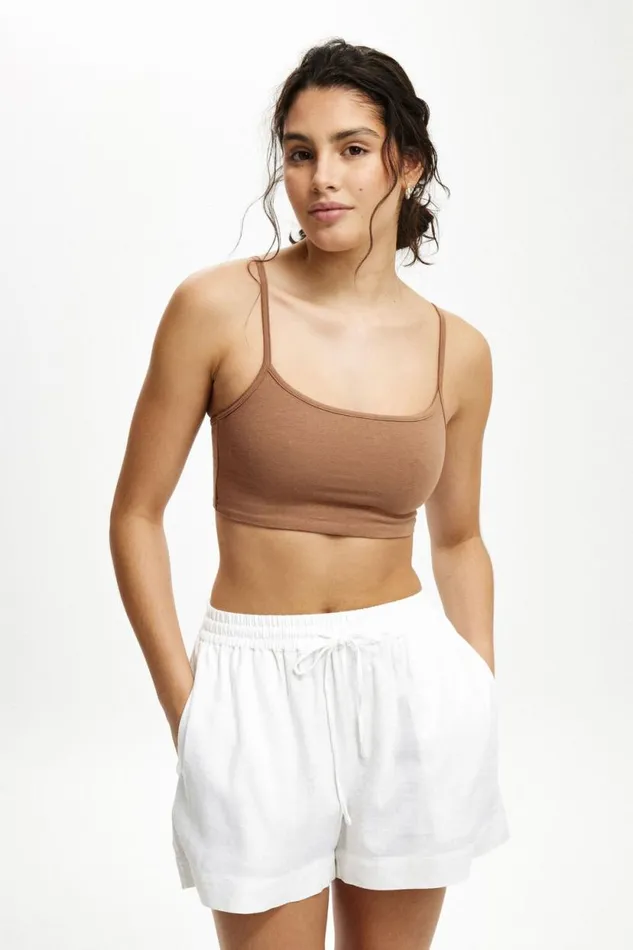 All Day Micro Crop Cami Baked Clay Women Cotton On Tops