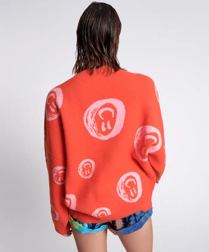ALL OVER SMILEY KNIT SWEATER Women One Teaspoon Knitwear ALL OVER SMILEY KNIT SWEATER Women One Teaspoon Knitwear