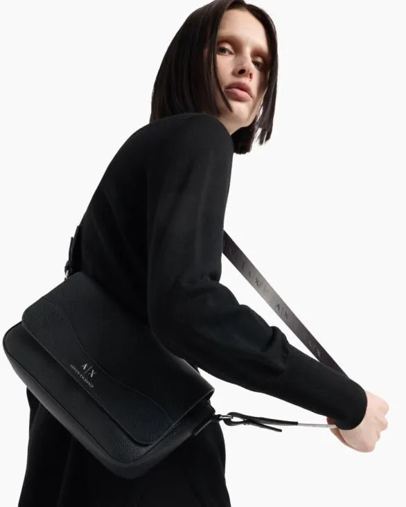 Allover Logo Shoulder Bag Black Women Armani Crossbody Bags Allover Logo Shoulder Bag Black Women Armani Crossbody Bags