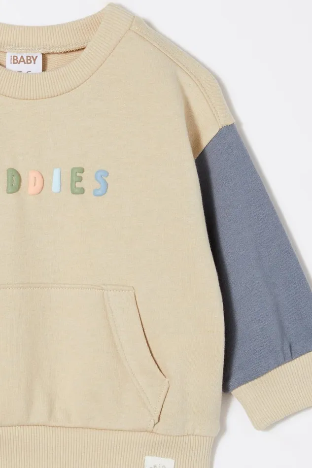 Alma Drop Shoulder Sweater Rainy Daybuddies Colourblock Baby Cotton On Sweatshirts and Sweatpants Alma Drop Shoulder Sweater Rainy Daybuddies Colourblock Baby Cotton On Sweatshirts and Sweatpants
