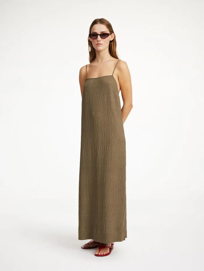 Almeena Maxi Dress Shitake Women By Malene Birger Dresses