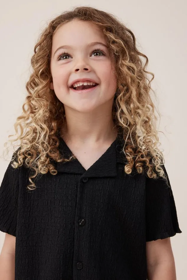 Amelie Short Sleeve Shirt Black Girls Cotton On Tops and TShirts Amelie Short Sleeve Shirt Black Girls Cotton On Tops and TShirts