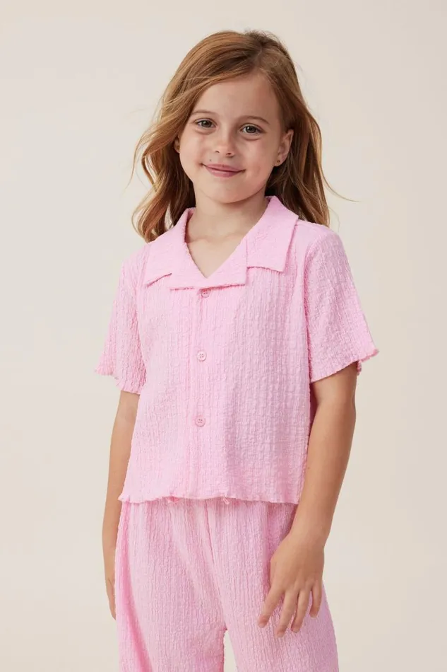 Amelie Short Sleeve Shirt Cali Pink Girls Cotton On Tops and TShirts
