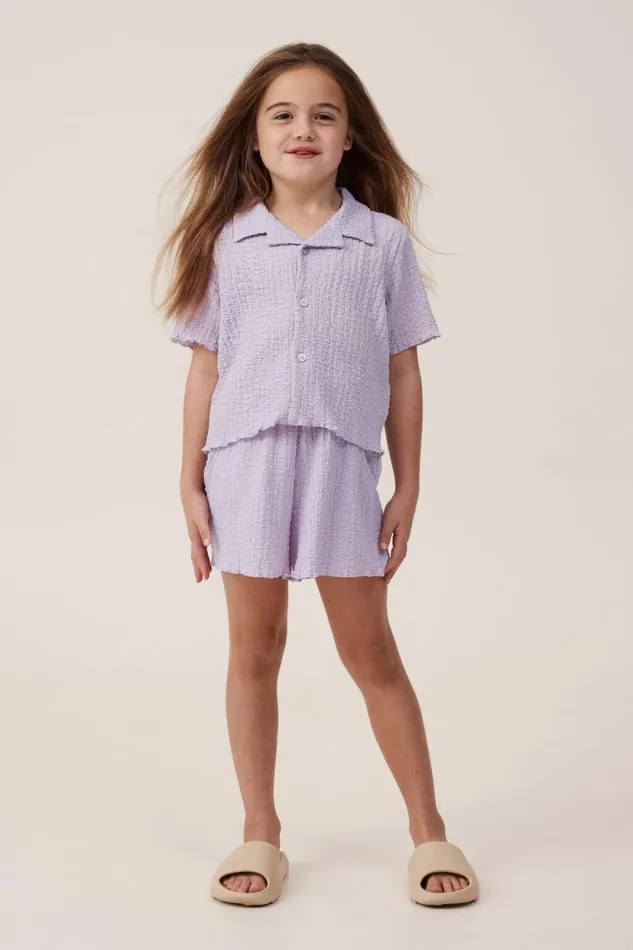Amelie Short Sleeve Shirt Lilac Drop Girls Cotton On Tops and TShirts Amelie Short Sleeve Shirt Lilac Drop Girls Cotton On Tops and TShirts