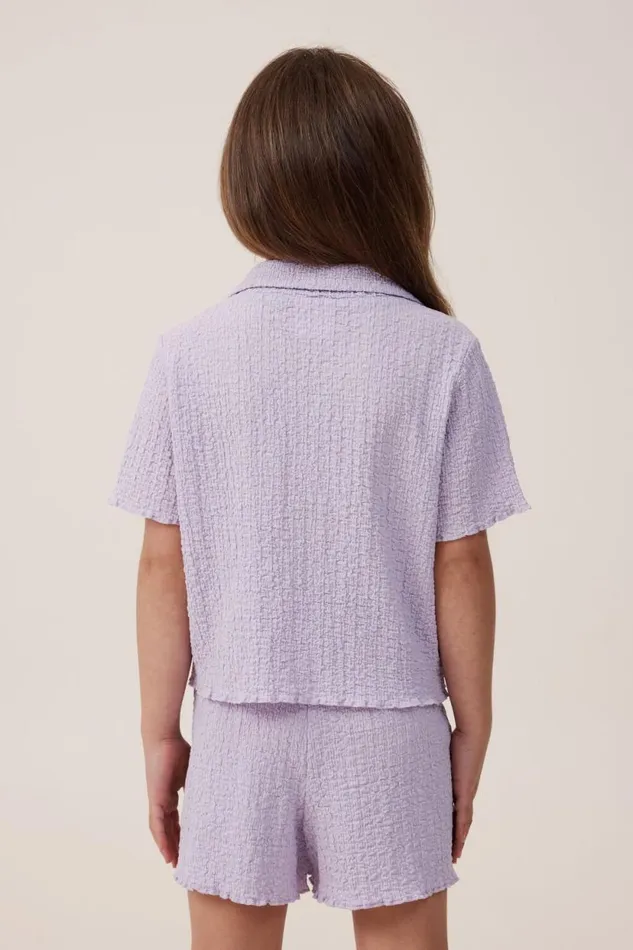 Amelie Short Sleeve Shirt Lilac Drop Girls Cotton On Tops and TShirts Amelie Short Sleeve Shirt Lilac Drop Girls Cotton On Tops and TShirts