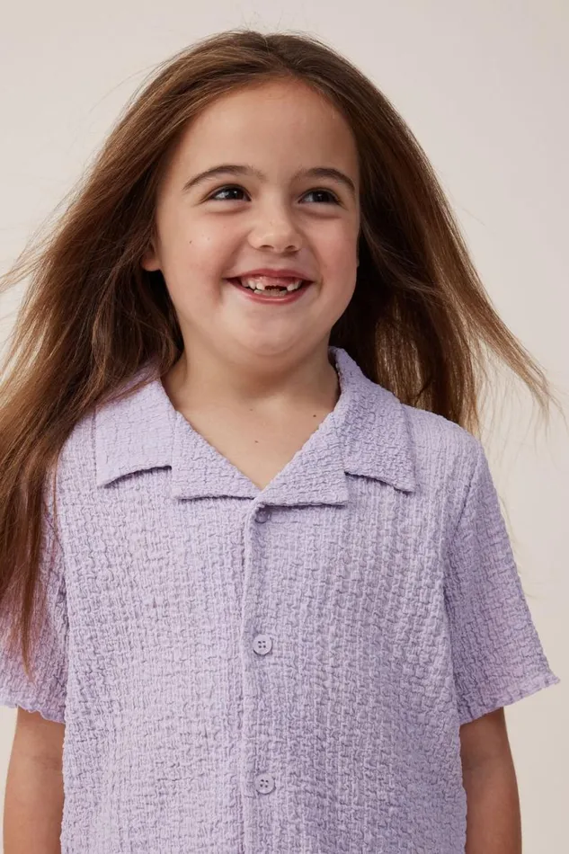 Amelie Short Sleeve Shirt Lilac Drop Girls Cotton On Tops and TShirts Amelie Short Sleeve Shirt Lilac Drop Girls Cotton On Tops and TShirts