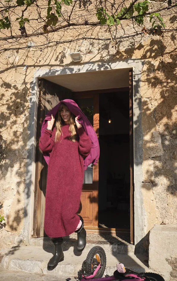 American Vintage Dresses Women Dress Nuny Burgundy Melange American Vintage Dresses Women Dress Nuny Burgundy Melange