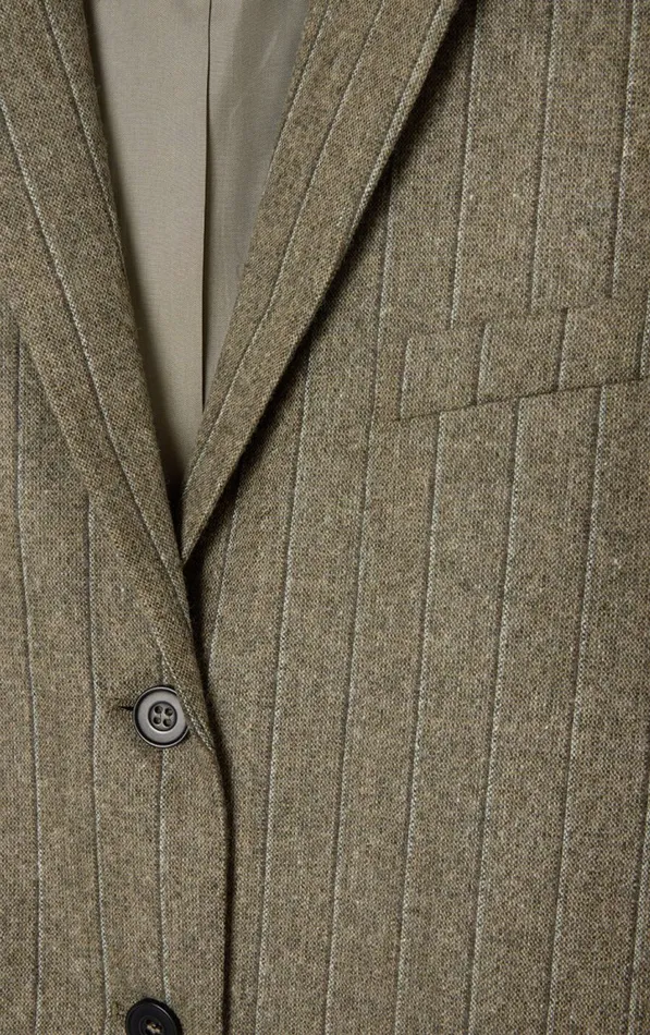 American Vintage Jackets and Blazers Women Blazer Dirow Taupe Stripes American Vintage Jackets and Blazers Women Blazer Dirow Taupe Stripes