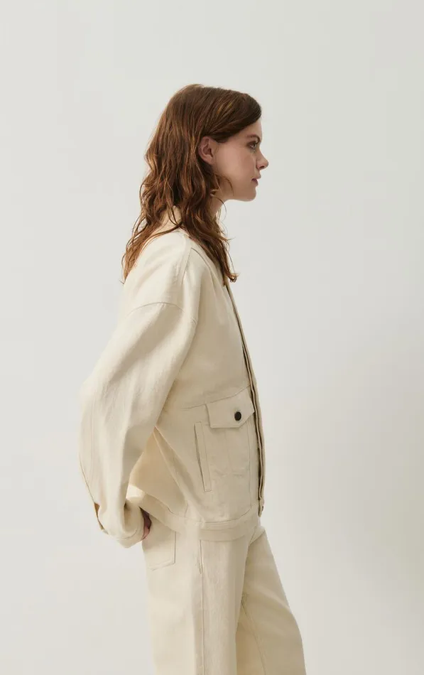 American Vintage Jackets and Blazers Women Jacket Tineborow Ecru American Vintage Jackets and Blazers Women Jacket Tineborow Ecru