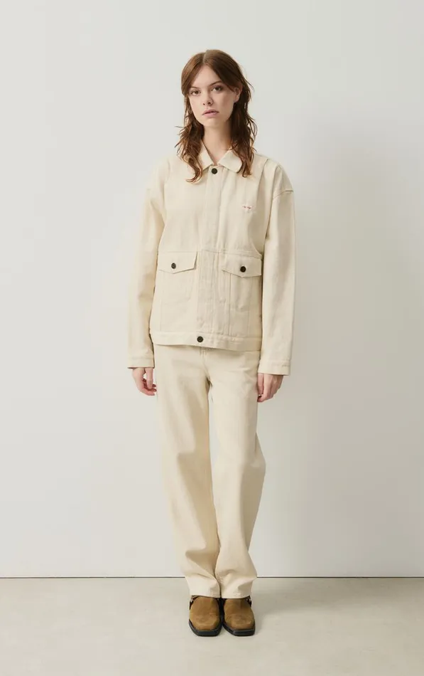 American Vintage Jackets and Blazers Women Jacket Tineborow Ecru American Vintage Jackets and Blazers Women Jacket Tineborow Ecru