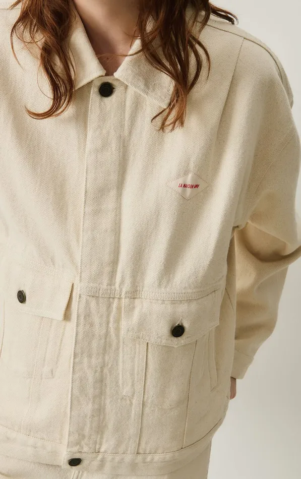 American Vintage Jackets and Blazers Women Jacket Tineborow Ecru American Vintage Jackets and Blazers Women Jacket Tineborow Ecru