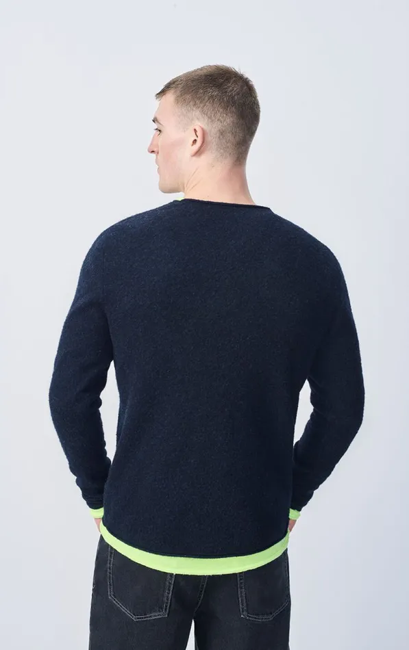 American Vintage Jumpers and Cardigans Men Jumper Ducksbay Navy Melange Black