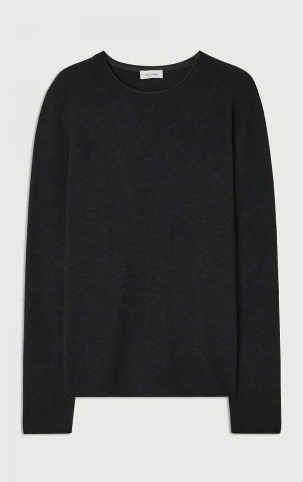 American Vintage Jumpers and Cardigans Men Jumper Ducksbay Navy Melange Black