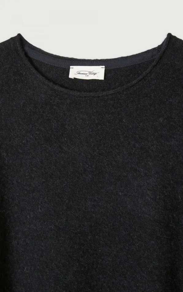 American Vintage Jumpers and Cardigans Men Jumper Ducksbay Navy Melange Black