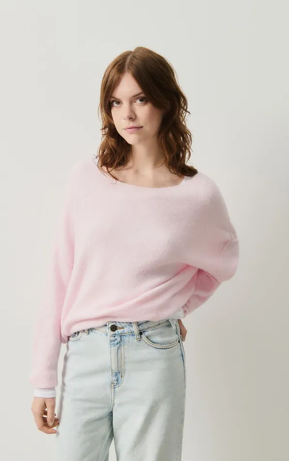 American Vintage Jumpers and Cardigans Women Jumper Damsville Melange Sugared Almond American Vintage Jumpers and Cardigans Women Jumper Damsville Melange Sugared Almond
